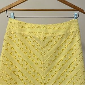 Ann Taylor Eyelet Skirt in Yellow